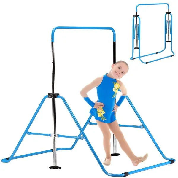 Sunoutife Gymnastics Bar for Kids, Gymnastic Kip Training Bar for Home Folding Horizontal Bars with Adjustable Height for 3-8 Years Old Child, Girls & Boys