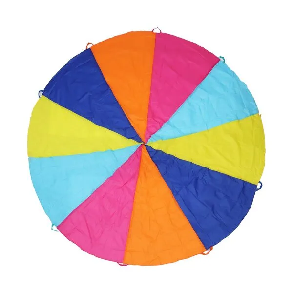 Nvatorfox 10FT Play Parachute, Parachute with Handles Rainbow Parachute Toy for Outdoor Team Games Trampoline Cover Picnic Mat Furniture Cover (10FT)