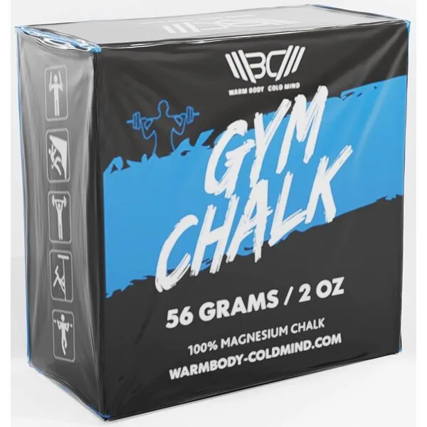 WARM BODY COLD MIND Premium Chalk Block for Weightlifting, for Cross Training, Gym, Climbing, Gymnastics/Magnesium Carbonate 2 oz.