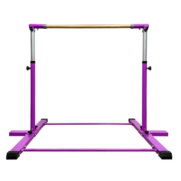 GLANT Updated Expandable Gymnastics Kip Bar, Fiberglass Rail,Adjustable Height 3'-4.8' Junior Training Bar,Home Gym Equipment,1-4 Levels,300lbs Weight Capacity