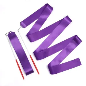 KINBOM 2pcs Dance Ribbons, 78.7 Inch Long Twirling Dancing Ribbon Gymnastics Ribbon Streamers for Kids Artistic Dancing Training Party, with Ribbon Dancer Wand