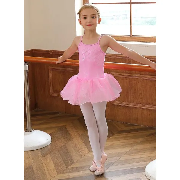 XiaoMoSha Dance Leotard for Girls Tutu Skirted Leotard Ballerina Dancewear Party Dress Outfit Sparkles Mermaid Bodysuit