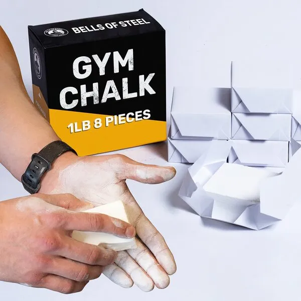 Bells of Steel Mighty Grip Gym Chalk - Better Grip, No Need to Reapply Lifting Chalk for Weightlifting, Workout Chalk, Rock Climbing Chalk, Gymnastics Chalks for Bars - 8 Gym Chalk Blocks, 2 oz Each