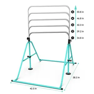 RAVS Gymnastics Bar for Kids with Swing Seat SetMax Load 170LBS