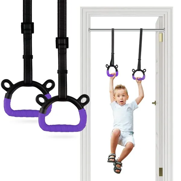 EXQ Home Gymnastic Rings Pull up Rings for Exercise,Indoor Gym Ring,Gymnastics Rings with Adjustable Straps,Load Bearing 220lb/1000lb (NO Bar)