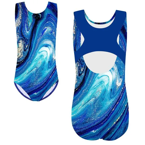 TFJH E Gymnastics Leotards for Girls Sparkle Athletic Clothes Activewear One-piece