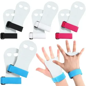 Junkin 4 Pairs Gymnastics Hand Grips, Gymnastics Palm Guard Protective Weight Gymnastics Stuff Bar Lifting Hand Grips Protectors Gymnastics Equipment Grips for Girls Boys Beginner Youth, 4 Colors