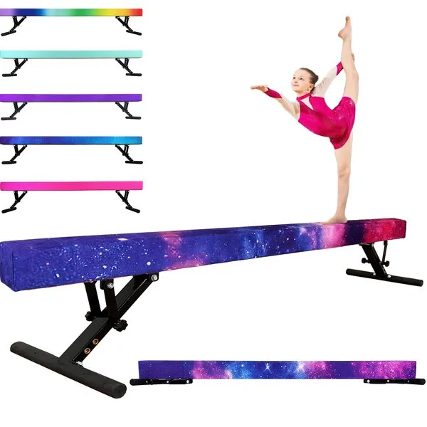 PreGymnastic Updated Gymnastics Beam, Adjustable Beam, Durable & Sturdy 8' Adjustable Balance Beam-Club Level Training Beam, Heights: 9