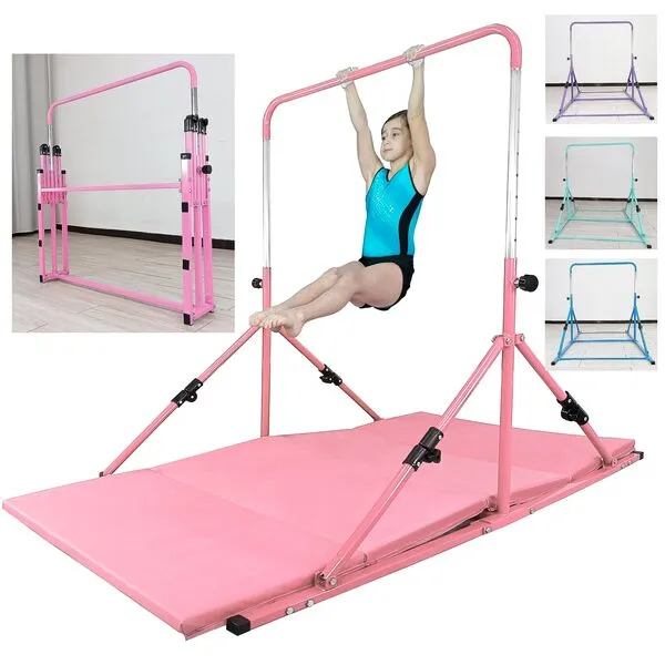 Seliyoo Folding Gymnastics kip bar for Kids,Adjustable Gymnastic bar,Horizontal bar from 33