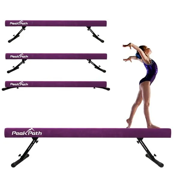 Peakpath 8FT Adjustable&Foldable Gymnastics Balance Beam,Home Gym Equipment,Easy Assembling and Storage,No Tool Require,for Kids Children Girls Training