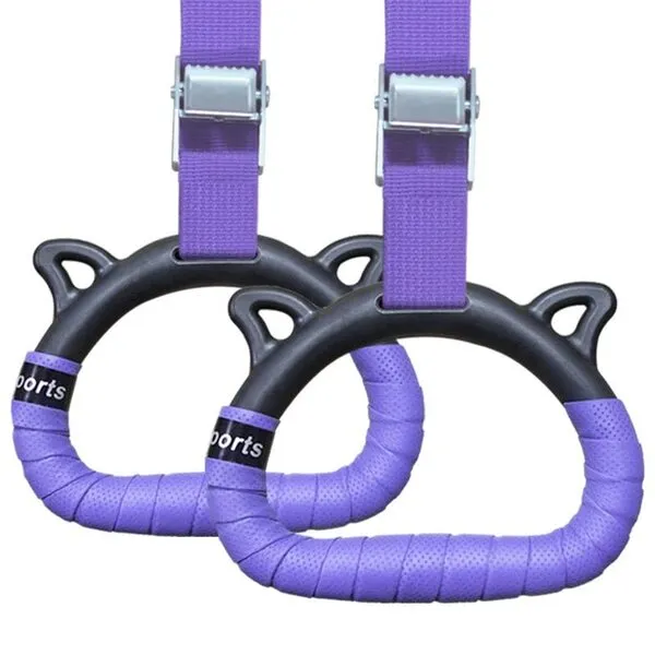 ASMEIR Gymnastic Rings Gymnastic Rings Set Childrens Home Fitness Training Equipment with Adjustable Buckle Heightening Pull Ring for Physical Training Gym Rings