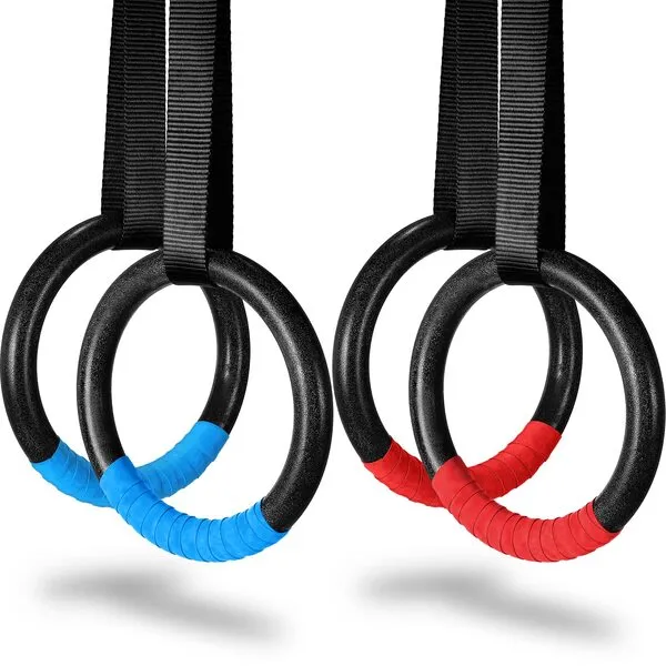 Sotiff 2 Pairs Gymnastics Rings Olympic Rings Gym Rings 881lbs with Adjustable Cam Buckle 14.8ft Long Straps with Scale Exercise Rings Training Rings for Home Gym Full Body Workout