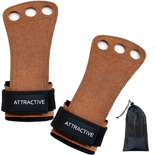 ATTRACTIVE Leather Gymnastics Hand Grips - Increases The Flexibility of Weight Lifting, Pull-ups, Kettlebells, Gymnastics, and Cross Training, Prevents Blisters During Workouts and WODs