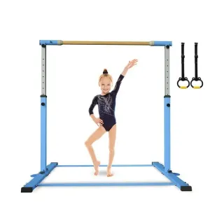 YIintruan Gymnastic Kip Bar,Horizontal Bar for Kids Girls Junior,3\' to 5\' Adjustable Height,Home Gym Equipment,Ideal for Indoor and Home Training,300lbs Weight Capacity