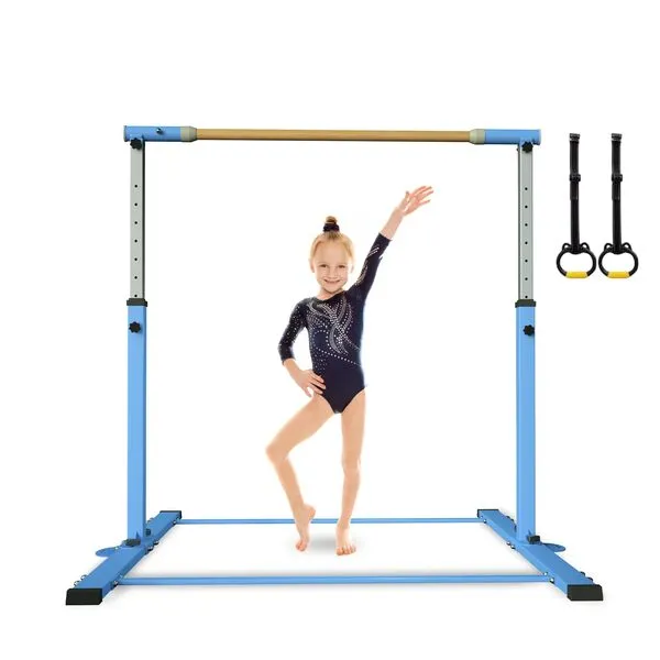 YIintruan Gymnastic Kip Bar,Horizontal Bar for Kids Girls Junior,3' to 5' Adjustable Height,Home Gym Equipment,Ideal for Indoor and Home Training,300lbs Weight Capacity