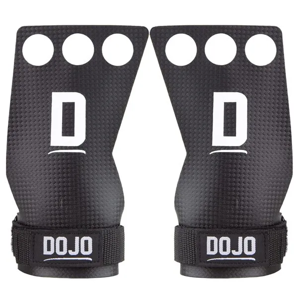 Dojo Carbon Hand Grips with Wrist Straps for Men & Women – Perfect for Pull up Gymnastics Weight Lifting WOD’s Training - Workout Gym Gloves with Support to Protect Hands from Blisters & Calluses