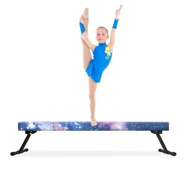 KIDIP Adjustable Balance Beam, 6FT/8FT Gymnastics Beam, Suede Cover with Anti-Slip, Suitable for Kids and Teens Aged 3-15, Home or Gymnastics Clubs.