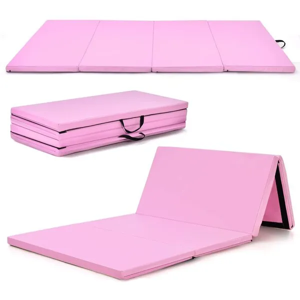 GYMAX Folding Gymnastics Mat, 8' x 4' x 2