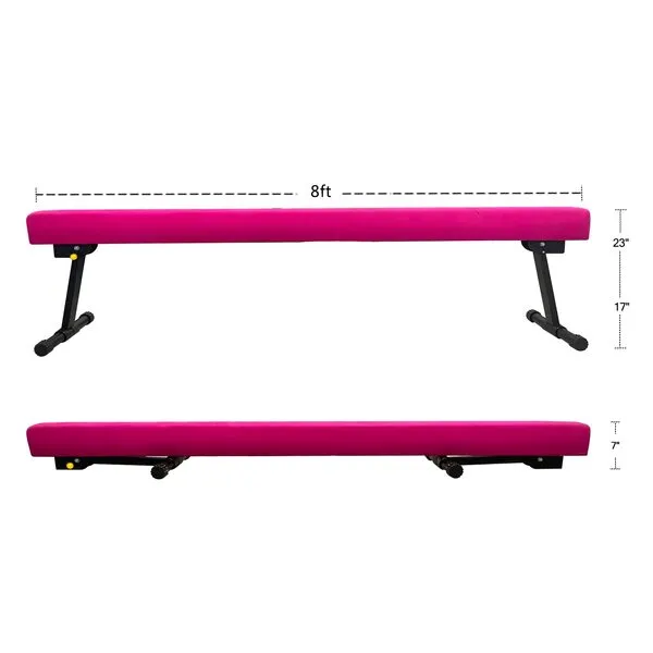 Peakpath 8FT Adjustable&Foldable Gymnastics Balance Beam,Home Gym Equipment,Easy Assembling and Storage,No Tool Require,for Kids Children Girls Training