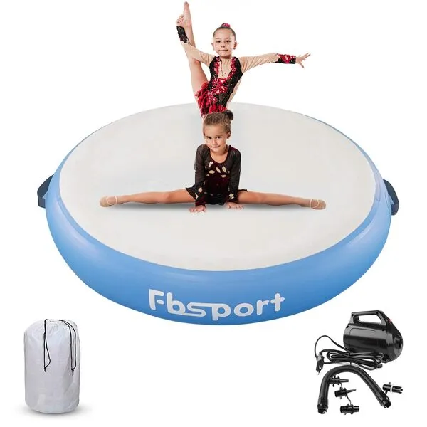 FBSPORT Roller Inflatable Air Gymnastics Mat Round Training Mats Gymnastics Tracks for Home Use/Training/Cheerleading/Yoga/Water with Pump