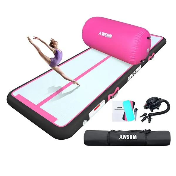 AWSUM 10ft Tumble Track with Air Roller for Gym Inflatable Gymnastics equipment with Electric Pump