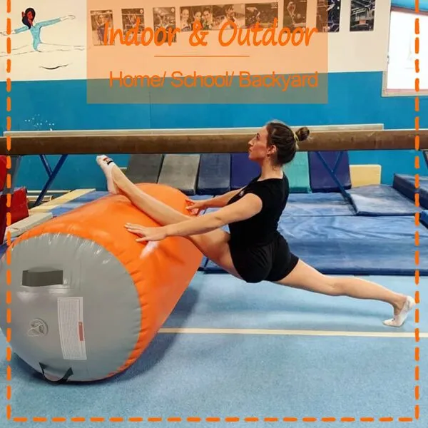 CZGBRO Air Roller Air Spot Gymnastics Air Barrel, Air Mat Tumble Track Gymnastic Equipment Inflatable Tumbler Backbend Trainer with Electric Pump for Yoga Cheerleading Home & Water Use