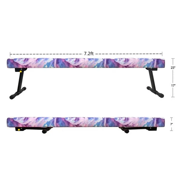 Peakpath 7.2FT Adjustable&Foldable Gymnastics Balance Beam,Home Gym Equipment,Easy Assembling and Storage,No Tool Require,for Kids Children Girls Training Ages 3-12