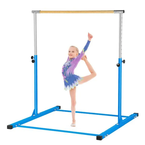 SHIWEI Gymnastic Bar, Gymnastics Kip Bar for 3' to 5' Height Adjustable, Horizontal Bar for Kids Ages 3-12 Gymnastic Training