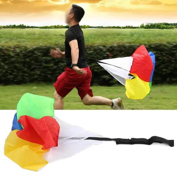 Mrisata Kids Running Speed Training, Speed Drills Resistance Parachute Running Sprint Chute Soccer, Children Colorful Resistance Umbrella Safe Nontoxic Physical Training Running Parachute