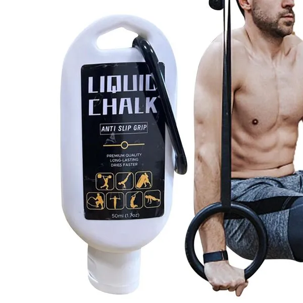 Liquid Chalk, 50ml Mess Free Grip Powder Bottle, Anti-Slip Liquid Grip For Rock Climbing, Long Lasting Firm Grip Enhancer For Sweaty Hands & Activities Like Football, Tennis, Golf, Weightlifting, Gyms