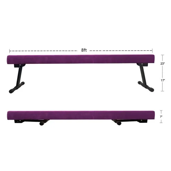 YANGG 6FT/8FT Gymnastic Balance Beam,Adjustable High and Low Level Floor Beam - Highly Stable - Gym Practice Training Equipment for Kids Children Girls Home